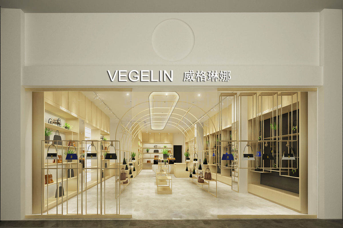 袋鼠皮具高橋店裝修設(shè)計效果圖_長沙高橋皮具城裝修_箱包店面裝修案例_長沙裝修公司_永祺商業(yè)裝飾